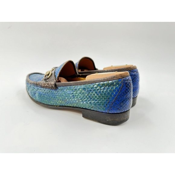 Gucci horsebit Green & Blue Phyton Leather Size 44.5 - Picture 7 of 12